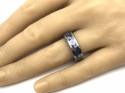 Tungsten Carbide Ring Blue Carbon Fibre 7mm