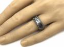 Tungsten Ring Black Carbon Fibre Meteorite Paper