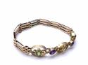 An Old 15ct Peridot & Amethyst Bracelet 7 inches