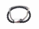 Lava Stone Bead & Satinless Steel Bracelet