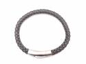 Leather Bracelet Moro Grey Magnetic Steel Clasp
