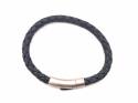 Leather Moro Grey Bracelet Steel Magnetic Clasp