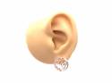 Silve & Rose Plate Filigree Heart Stud Earrings
