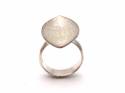 Silver Statement Brushed Effect Marquise Ring