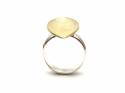 Silver Statement Marquise Brushed Gold Ring