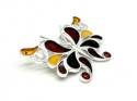 Silver Multi Amber Butterfly Pendant