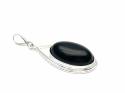 Silver Whitby Jet Large Pendant 16 x 50mm