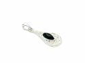 Silver Whitby Jet Large Pendant 10 x 28mm