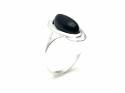 Silver Whitby Jet Ring Size O