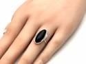 Silver Whitby Jet Ring Size M