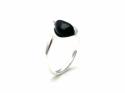 Silver Whitby Jet Ring Size M