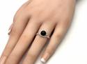 Silver Whitby Jet Ring Size N