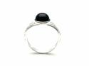 Silver Whitby Jet Ring Size N