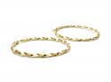 9ct Yellow Gold Twisted Hoop Earrings 68mm