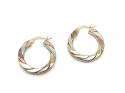 9ct Yellow Gold Three Colour Hoops