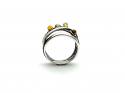 Silver 5 Band Multi Amber Ring Size P