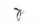 Silver Adjustable Amber Smake Ring Size W