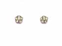 Silver Peridot & CZ Cluster Stud Earrings