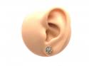 Silver Peridot & CZ Cluster Stud Earrings