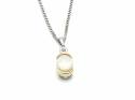 Silver & Gold Plated Opal & CZ Pendant & Chain