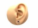 Silver Amber Flower Stud Earrings 7mm