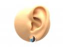 Silver Amber Turquoise Heart & Moon Stud Earrings