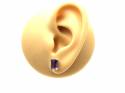 Silver Octagon Amethyst Stud Earrings