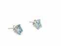 Silver Octagon Sky Blue Topaz Stud Earrings