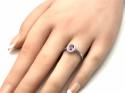 Silver Amethyst and CZ Cluster Ring