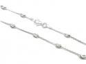 Silver Oval Moon Cut Bead Chain 16 Inch