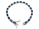 Silver Blue & White CZ Tennis Bracelet