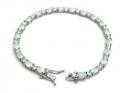 Silver Created Opal & CZ Fancy Bracelet