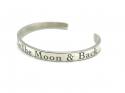 Silver I Love You To The Moon & Back Cuff Bangle