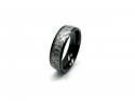 Black Zirconium & Meteorite Paper Inlay Ring 7mm