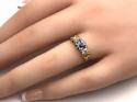 An Old 18ct Sapphire & Diamond 3 Stone Ring