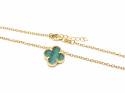 Silver Gold Plated Green Clover Necklet