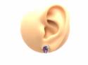 Silver Amethyst & CZ Cluster Stud Earrings