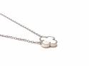 Silver Mother Of Pearl Clover Necklet