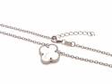 Silver Mother Of Pearl Clover Necklet