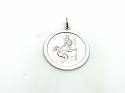 Silver Large Round St Christopher Pendant