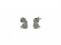 Silver CZ Cute Bunny Stud Earrings