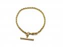 9ct Yellow Gold Rope & T Bar Bracelet