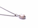 Silver & Gold Plated Opal & CZ Pendant & Chain