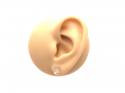Silver Circle Cube Charm Stud Earrings