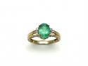 9ct Yellow Gold Emerald & Zircon Ring