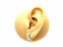 Silver CZ Apple Huggy Hoop Earrings