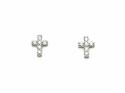 Silver CZ Cross Stud Earrings
