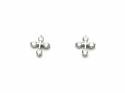 Silver CZ Gothic Cross Stud Earrings