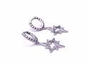 Silver Star Charm Huggy Hoop Earrings