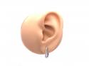 Silver CZ Oval Huggy Click Hoop Earrings